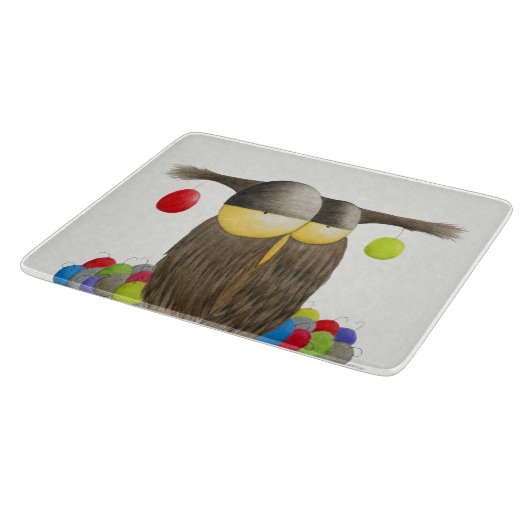 Cute Holiday Owl Snijplank (Hoek)