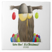Cute Holiday Owl Tegeltje (Voorkant)