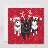 Cute Holiday Party Invitations with Schnauzers (Voorkant)