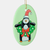 Cute Holiday Penguin Keramisch Ornament (Rechts)