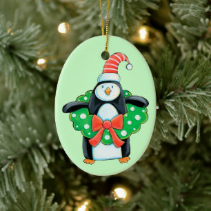 Cute Holiday Penguin Keramisch Ornament