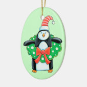 Cute Holiday Penguin Keramisch Ornament (Links)