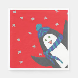 Cute Holiday Penguin Servet