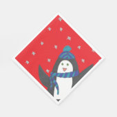 Cute Holiday Penguin Servet (Hoek)