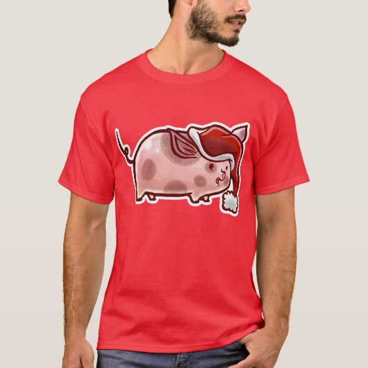Cute Holiday Pig T-shirt (Voorkant)