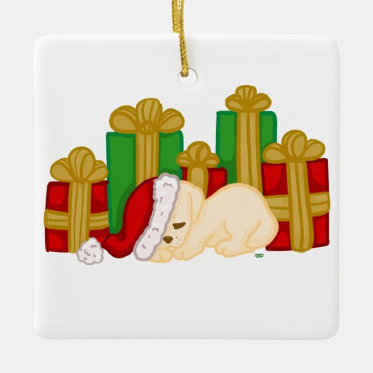 Cute Holiday Puppy Ornament (Voorkant)