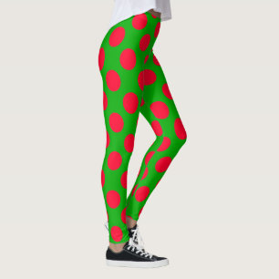 Cute Holiday Red Green Polka Dot kerst Legging