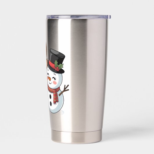 Cute Holiday Reindeer & Snowman Geïsoleerde Drinkbeker (Links)