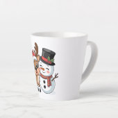 Cute Holiday Reindeer & Snowman Latte Mok (Rechterhoek)