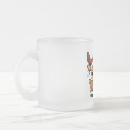Cute Holiday Reindeer & Snowman Matglas Koffiemok