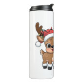 Cute Holiday Reindeer & Snowman Thermosbeker (Gedraaid links)