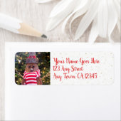 Cute Holiday Rustic Log Snowman Custom Name Script Etiket (Insitu)