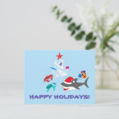 Cute Holiday Shark Briefkaart (Staand voorkant)