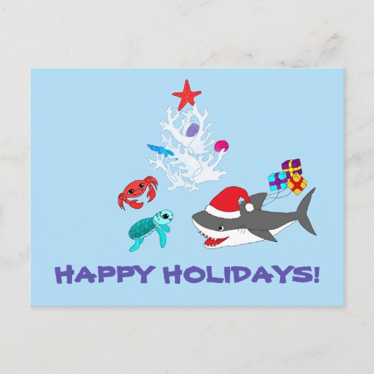 Cute Holiday Shark Briefkaart (Voorkant)