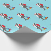 Cute Holiday Shark Cadeaupapier (Hoek)