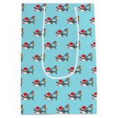 Cute Holiday Shark Gift Bag Medium Cadeauzakje (Achterkant)