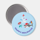 Cute Holiday Shark Magnet (Voorkant / Achterkant)