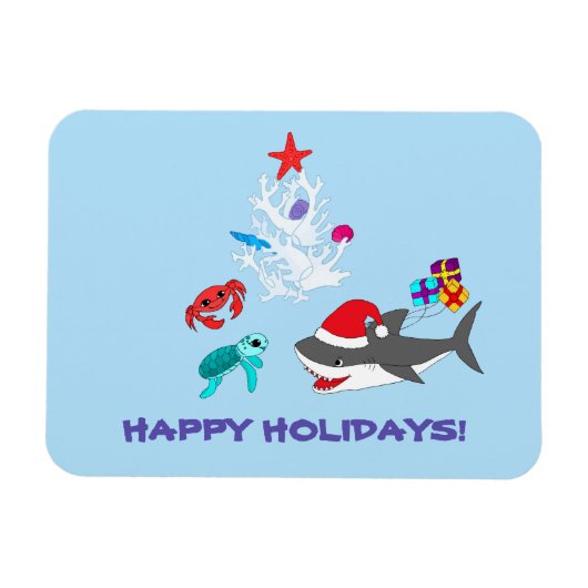 Cute Holiday Shark Magnet Magneet (Horizontaal)