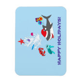 Cute Holiday Shark Magnet Magneet (Verticaal)