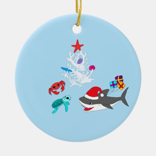 Cute Holiday Shark Ornament (Voorkant)