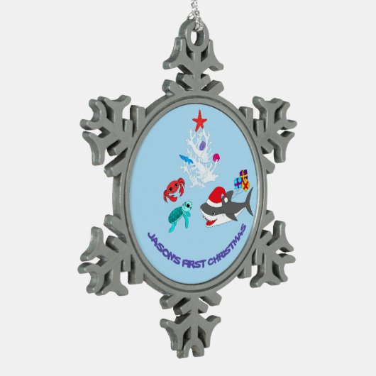 Cute Holiday Shark Ornament (Links)