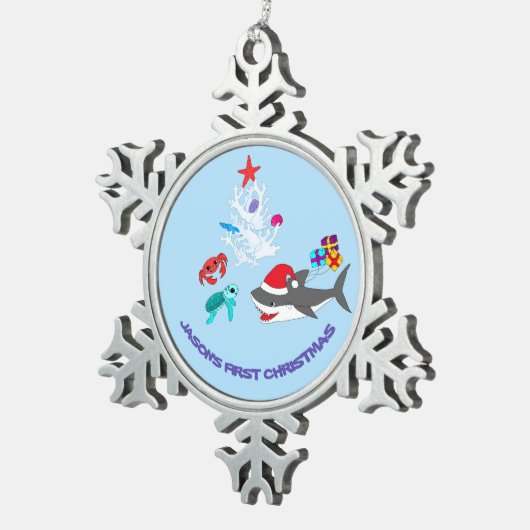 Cute Holiday Shark Ornament (Rechts)