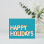 Cute Holiday Simple Typography Pink and Blue Briefkaart (Staand voorkant)