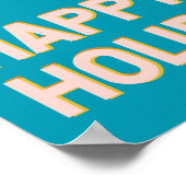 Cute Holiday Simple Typography Pink and Blue Poster (Hoek)