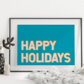 Cute Holiday Simple Typography Pink and Blue Poster