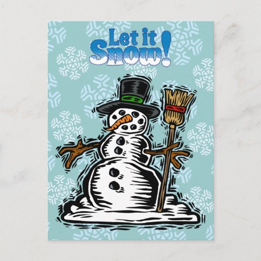 Cute Holiday Snowman Feestdagenkaart (Voorkant)