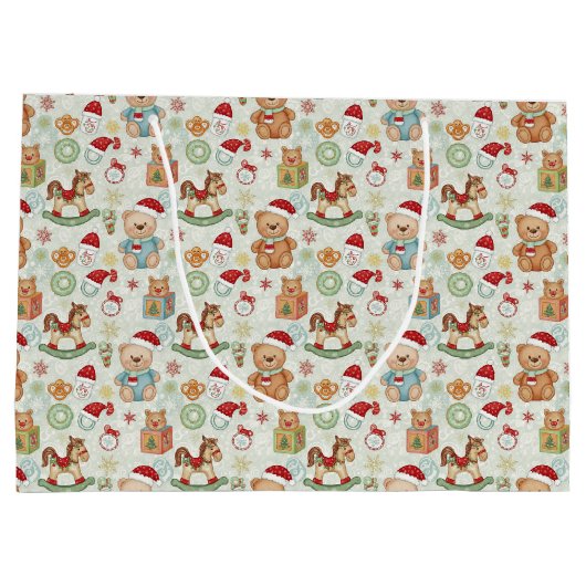 Cute Holiday Toys Gift Bag Groot Cadeauzakje (Achterkant)