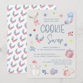 Cute Holiday Waterverf Kerstkoekjeswisselaar Kaart