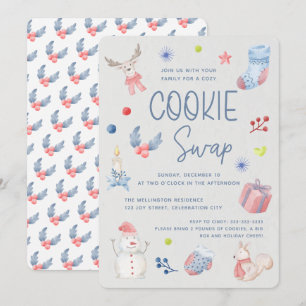 Cute Holiday Waterverf Kerstkoekjeswisselaar Kaart