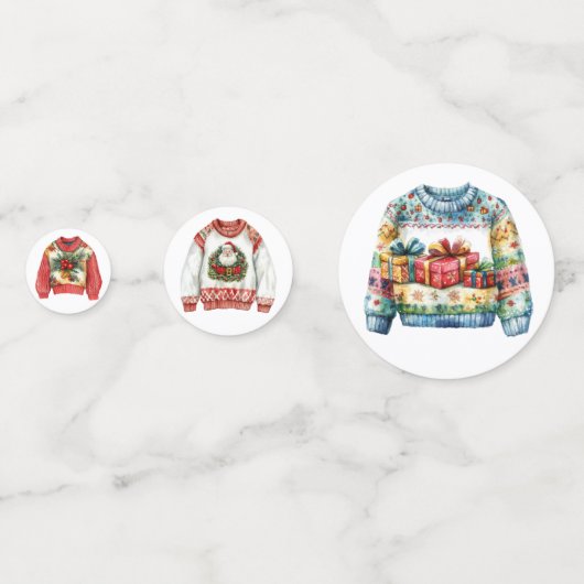 CUTE HOLIDAY WINTER CHRISTMAS SWEATERS CONFETTI (Achterkanten)