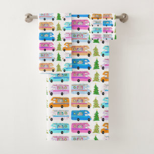 Cute Holiday Xmas RV Camper Motorhome Kerstmis Bad Handdoek