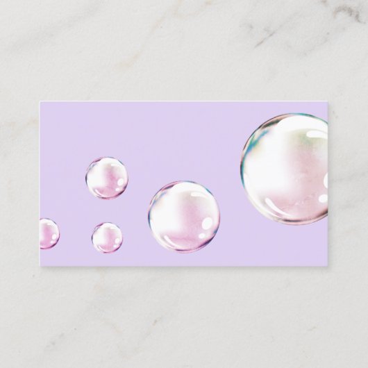 Cute Holographic Bubbles Maid Cleaning Service Visitekaartje (Achterkant)