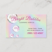Cute Holographic Bubbles Maid Cleaning Service Visitekaartje (Voorkant)