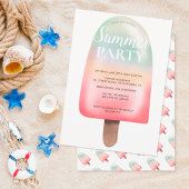 Cute holographic ice gradient Summer party Kaart