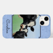 Cute Holstein Calf & Koe Sky Blue Case-Mate iPhone Case (Achterkant (horizontaal))