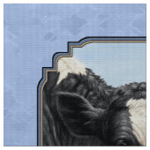 Cute Holstein Calf & Koe Sky Blue Stof (Close Up)