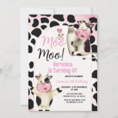 Cute Holy Cow Moo Moo Any Age Birthday Party Kaart (Voorkant)