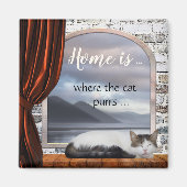 Cute Home is waar de Kat het Schilderen Magnet zui (Voorkant)