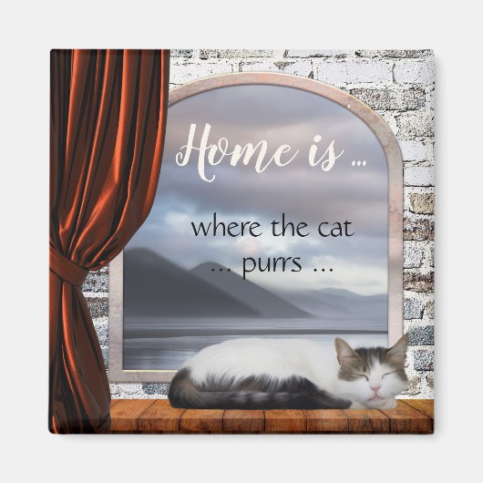 Cute Home is waar de Kat het Schilderen Magnet zui (Voorkant)