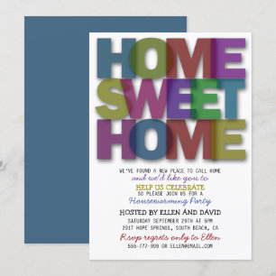 Cute Home Sweet Home Housewarming Invitations Kaart