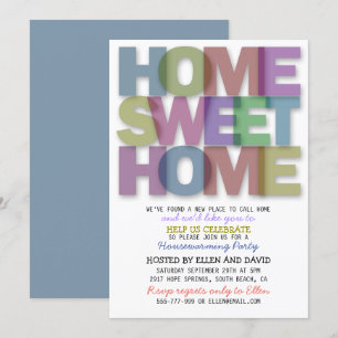 Cute Home Sweet Home Housewarming Invitations Kaart