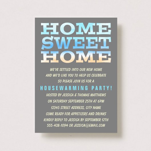 Cute Home Sweet Home Housewarming Invitations Kaart
