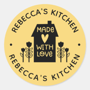 Cute Homemade with Love Baking Ronde Sticker