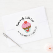 Cute Homemade with Love Cupcake Sticker (Envelop)