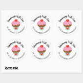 Cute Homemade with Love Cupcake Sticker (Vel)