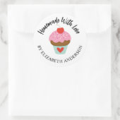 Cute Homemade with Love Cupcake Sticker (Tas)
